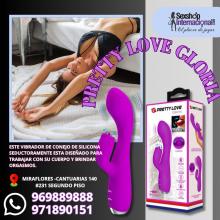 VIBRADOR DOBLE ESTIMULACION-PRETTY LOVE GLORIA-DE SILICONA-SEXSHOP LIMA 971890151 